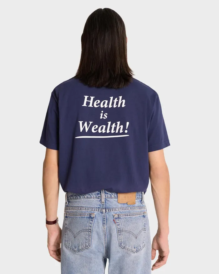 Sporty and Rich TShirts Men Health Is Wealth TShirt 8211 NavyWhite