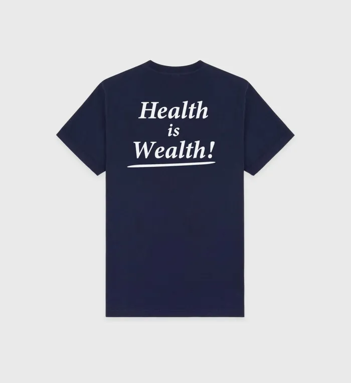 Sporty and Rich TShirts Men Health Is Wealth TShirt 8211 NavyWhite