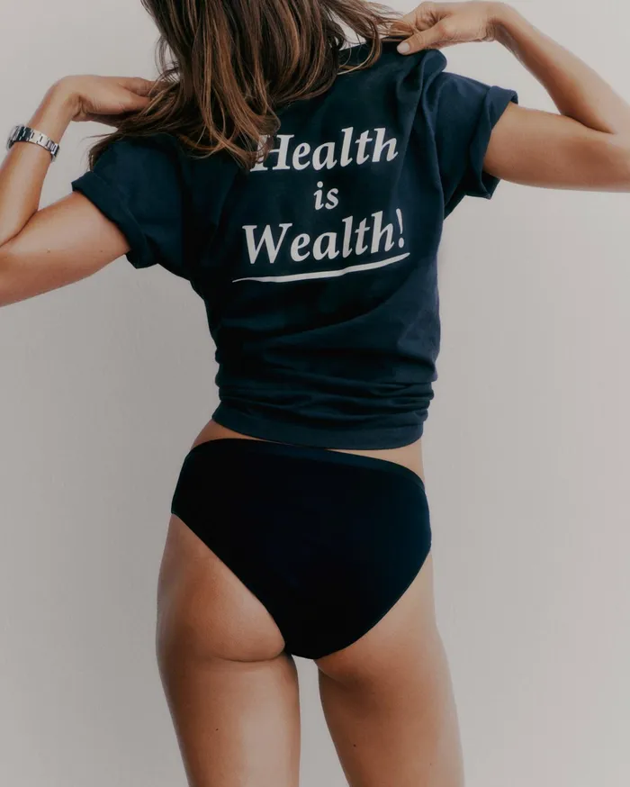 Sporty and Rich TShirts Men Health Is Wealth TShirt 8211 NavyWhite