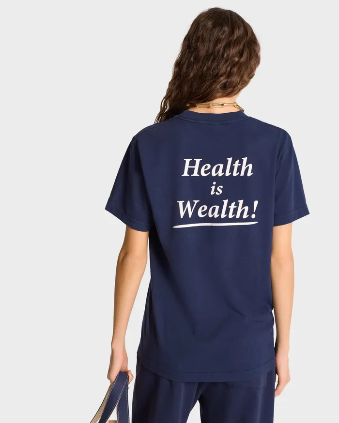 Sporty and Rich TShirts Men Health Is Wealth TShirt 8211 NavyWhite