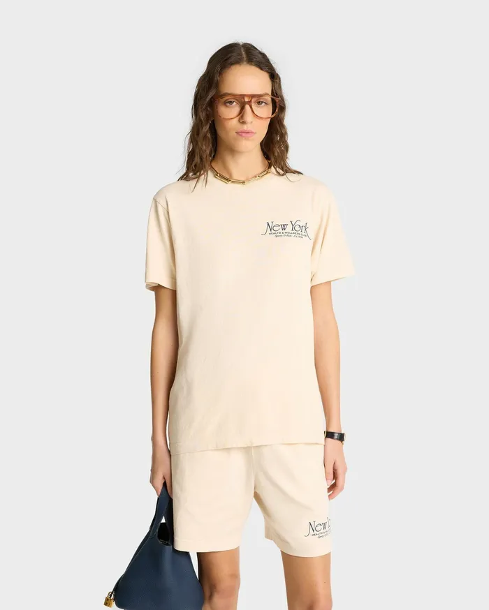 Sporty and Rich TShirts Men NY 94 TShirt 8211 CreamNavy