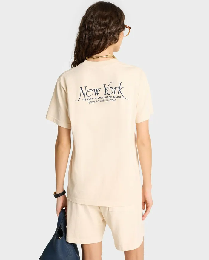 Sporty and Rich TShirts Men NY 94 TShirt 8211 CreamNavy