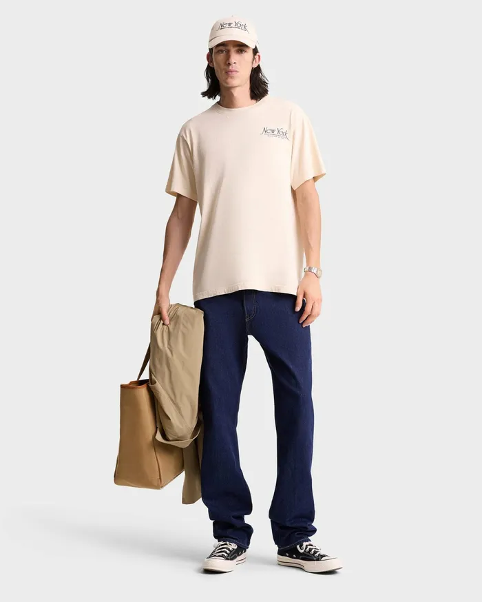Sporty and Rich TShirts Men NY 94 TShirt 8211 CreamNavy