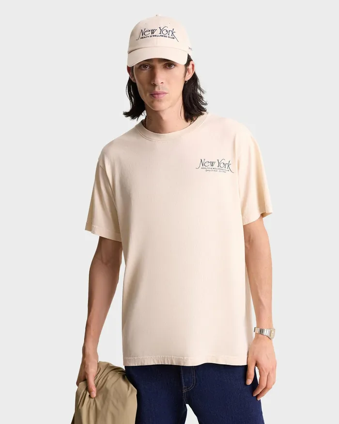 Sporty and Rich TShirts Men NY 94 TShirt 8211 CreamNavy