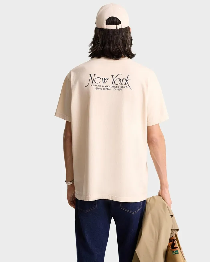 Sporty and Rich TShirts Men NY 94 TShirt 8211 CreamNavy