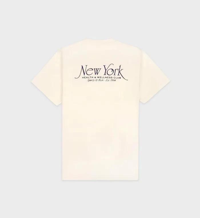 Sporty and Rich TShirts Men NY 94 TShirt 8211 CreamNavy