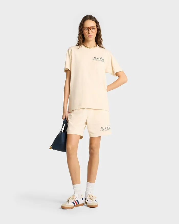 Sporty and Rich TShirts Men NY 94 TShirt 8211 CreamNavy