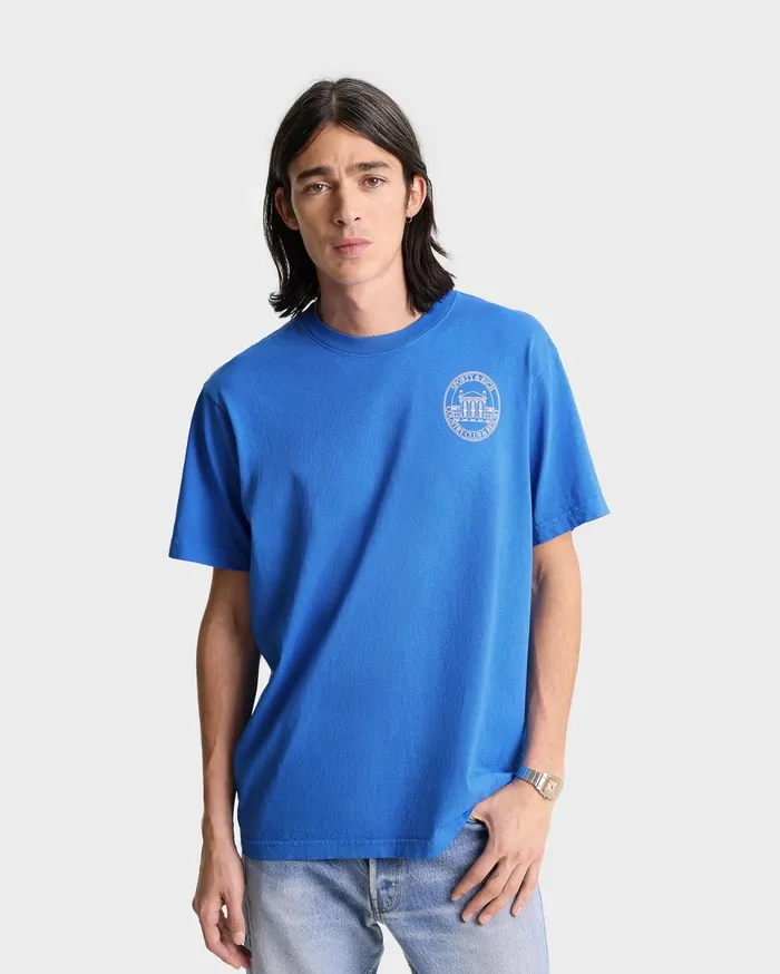 Sporty and Rich TShirts Men Vendome Resort TShirt 8211 Paris BlueWhite