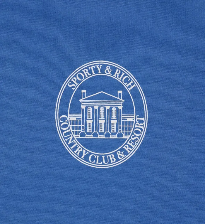 Sporty and Rich TShirts Men Vendome Resort TShirt 8211 Paris BlueWhite