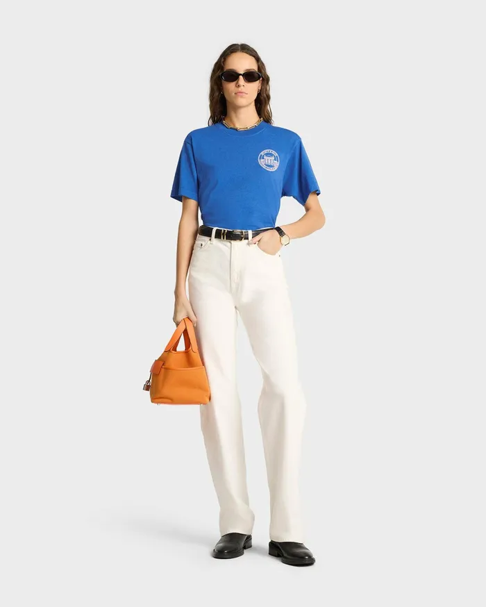 Sporty and Rich TShirts Men Vendome Resort TShirt 8211 Paris BlueWhite