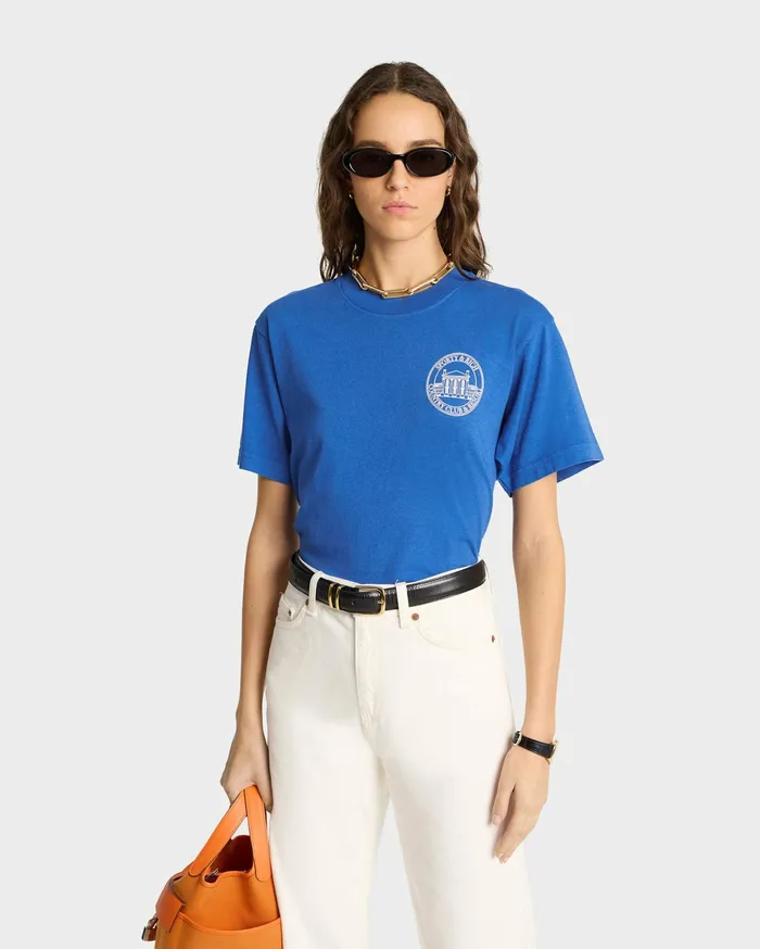 Sporty and Rich TShirts Men Vendome Resort TShirt 8211 Paris BlueWhite