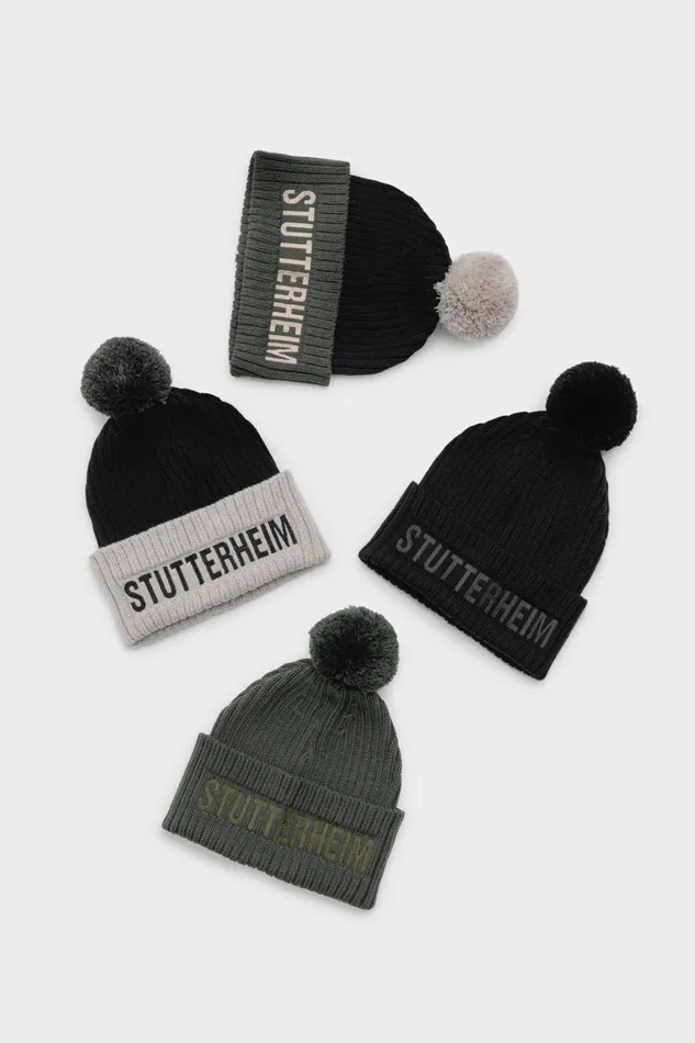 Stutterheim April Beanie Light SandBlack Women Beanies