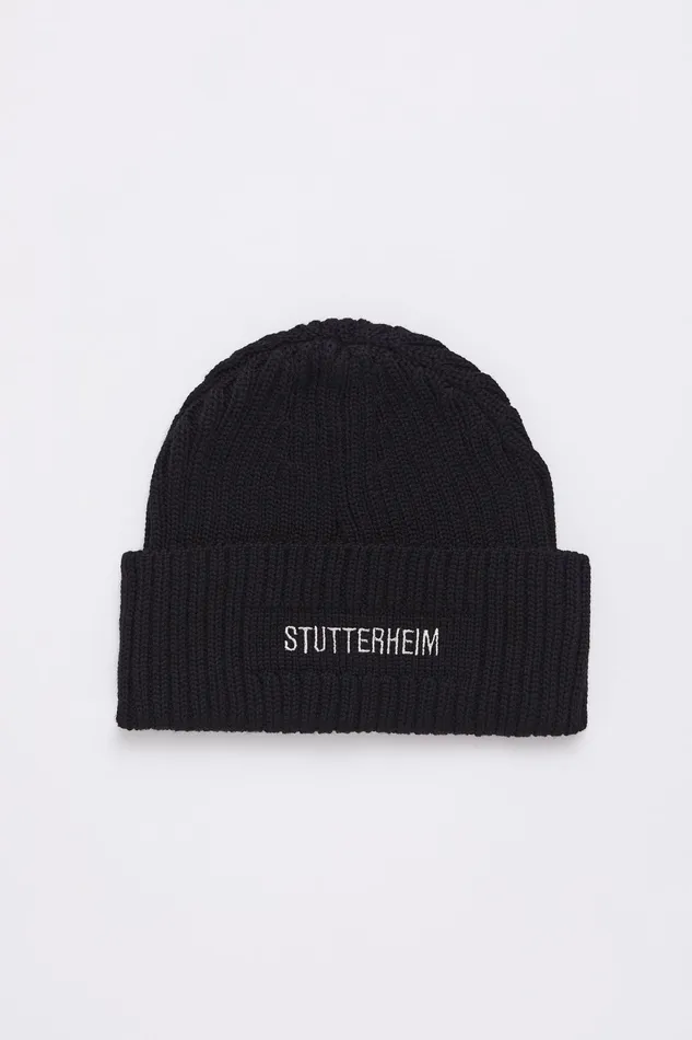 Stutterheim Logo Beanie Black Women Beanies