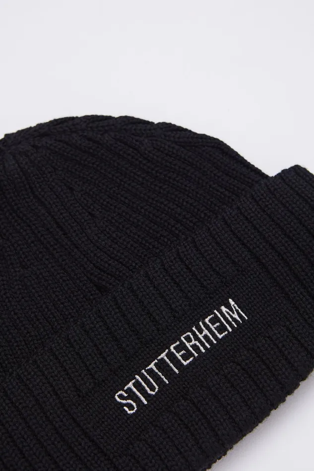 Stutterheim Logo Beanie Black Women Beanies