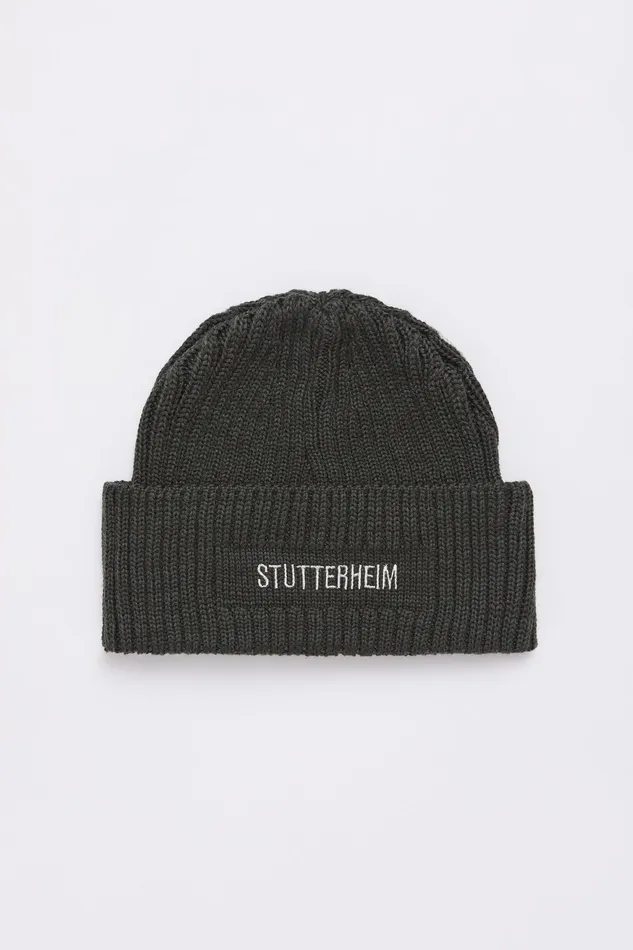 Stutterheim Logo Beanie Green Women Beanies