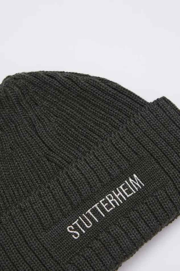 Stutterheim Logo Beanie Green Women Beanies