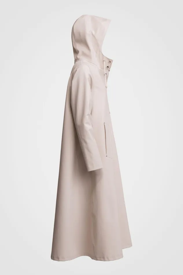 Stutterheim Mosebacke Long Raincoat Light Sand Women Raincoats