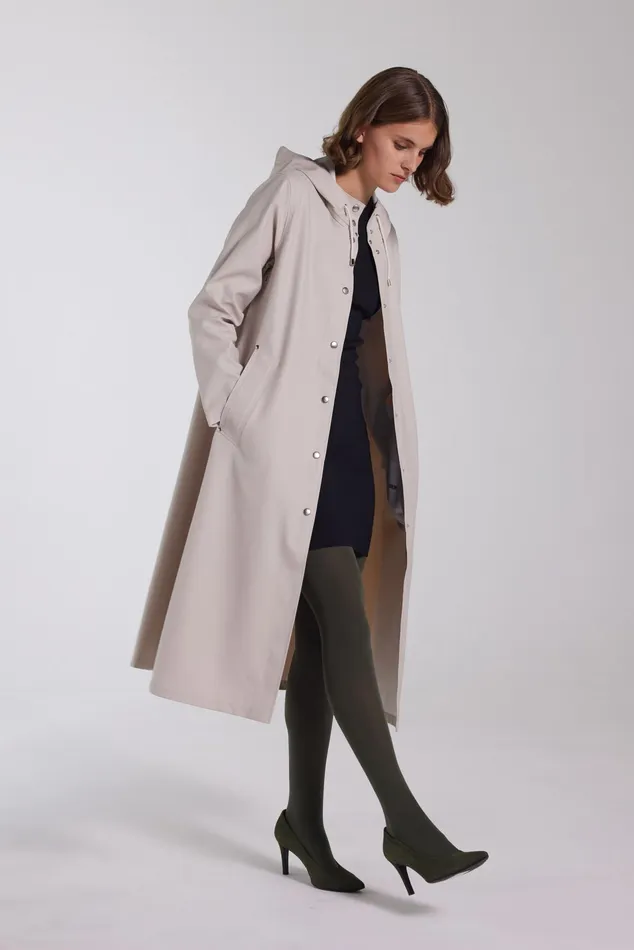 Stutterheim Mosebacke Long Raincoat Light Sand Women Raincoats