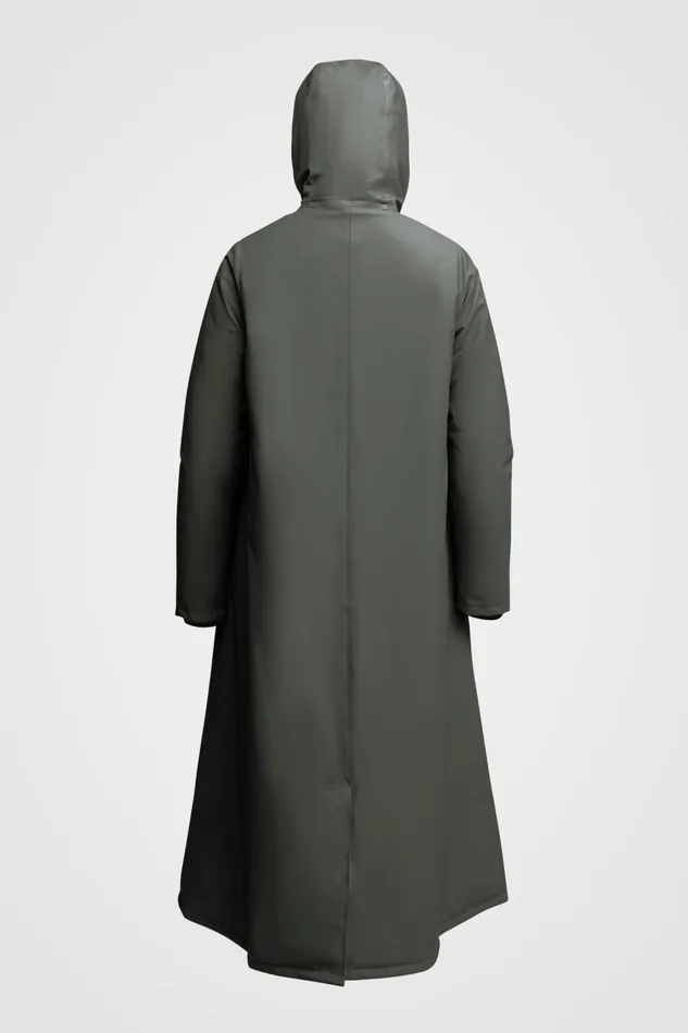 Stutterheim Mosebacke Long Winter Jacket Green Women Long Raincoats