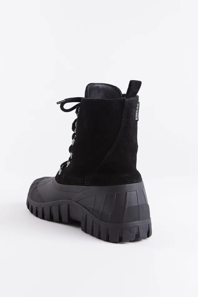 Stutterheim Patrol Boot Suede Black Women Suede Boots