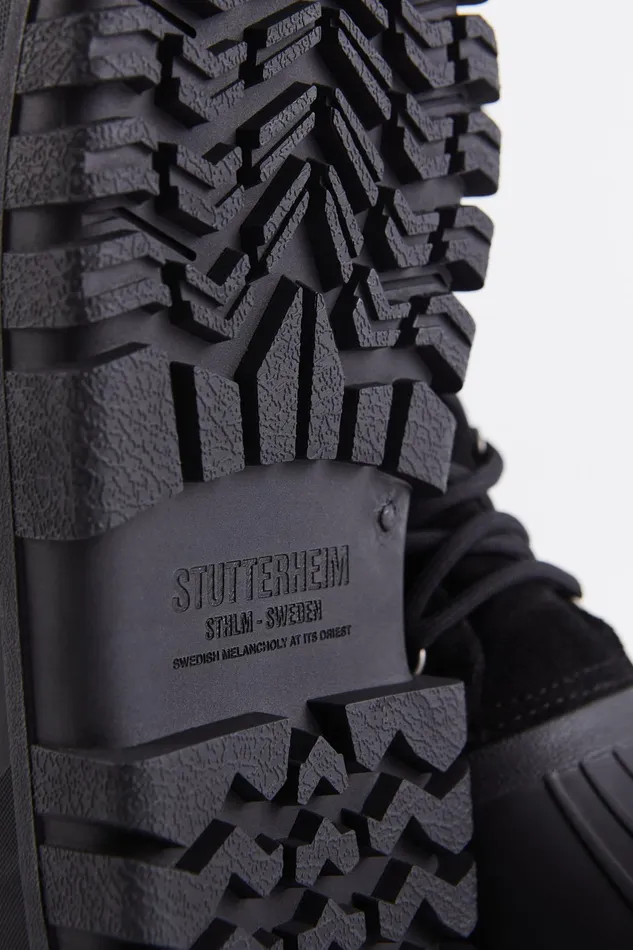 Stutterheim Patrol Boot Suede Black Women Suede Boots