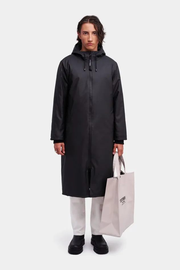 Stutterheim Stockholm Long Winter Jacket Black Men Winter Coats