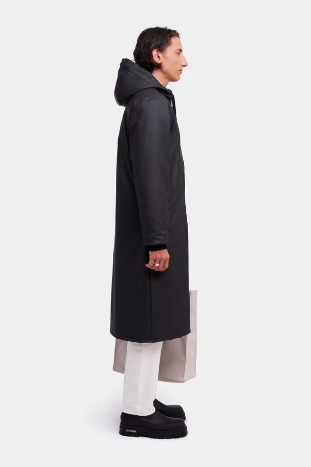 Stutterheim Stockholm Long Winter Jacket Black Men Winter Coats