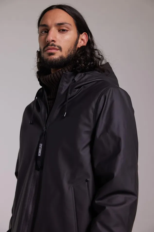 Stutterheim Stockholm Winter Jacket Black Men Raincoats