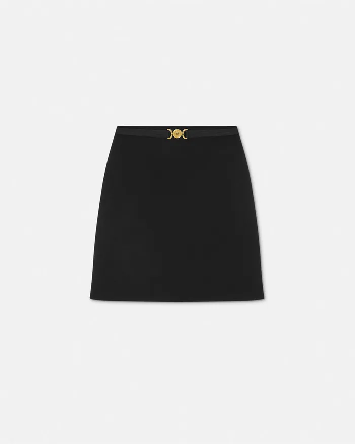 Suits Women Versace Medusa 03995 WoolBlend ALine Skirt Black