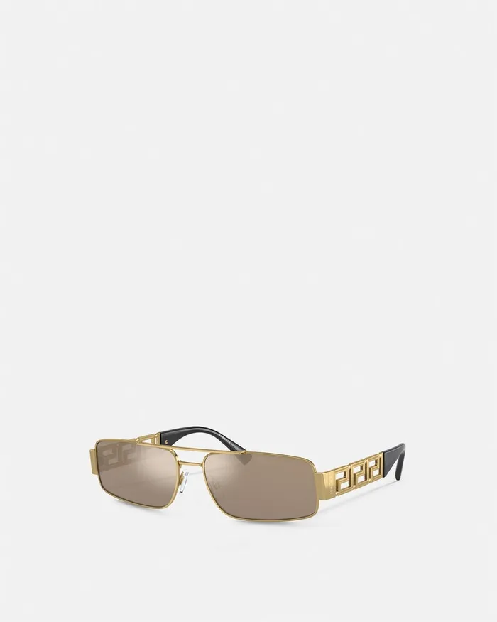 Sunglasses Men Versace Greca Sunglasses Gold