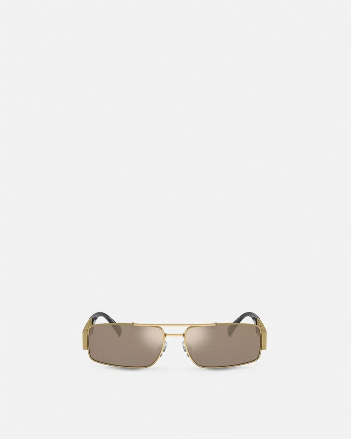 Sunglasses Men Versace Greca Sunglasses Gold