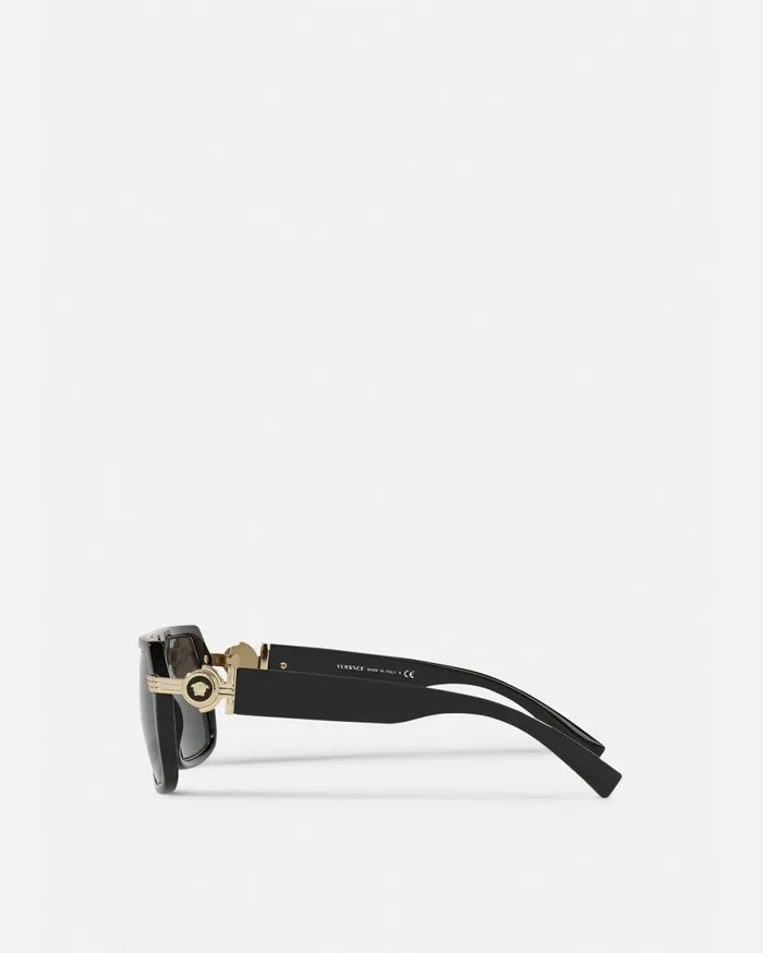 Sunglasses Men Versace Vintage Icon Pilot Sunglasses Blackgold