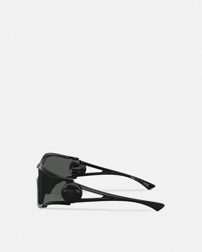 Sunglasses WomenMen Versace Medusa Medallion Shield Sunglasses Black