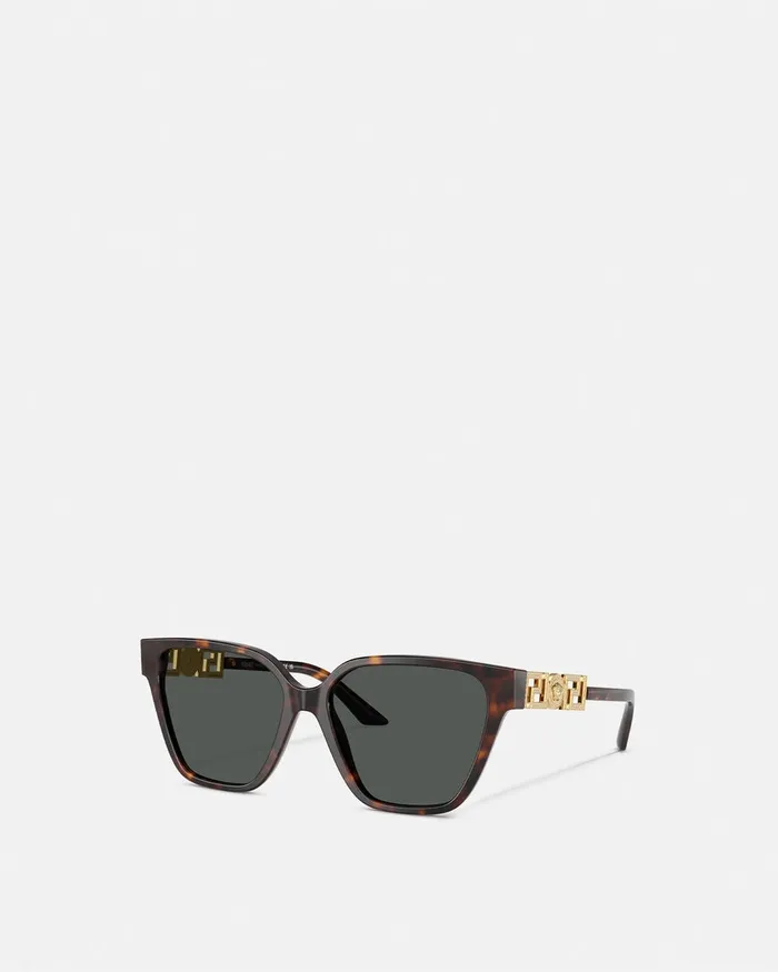 Sunglasses Women Versace Greca Strass Butterfly Sunglasses Blackgold