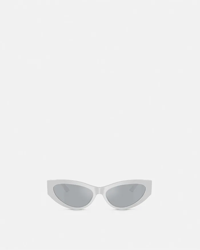 Sunglasses Women Versace Greca Strass CatEye Sunglasses Silver