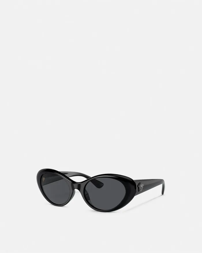Sunglasses Women Versace La Medusa Oval Sunglasses Black
