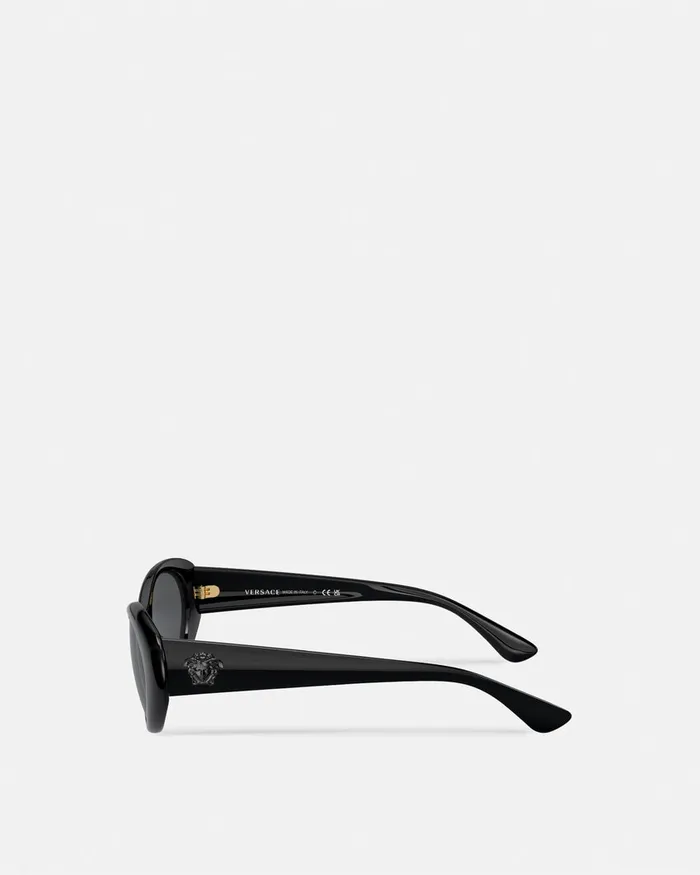 Sunglasses Women Versace La Medusa Oval Sunglasses Black