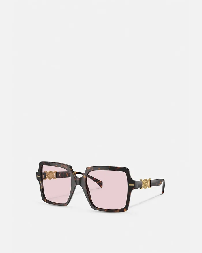 Sunglasses Women Versace Medusa 03995 Butterfly Sunglasses Havana