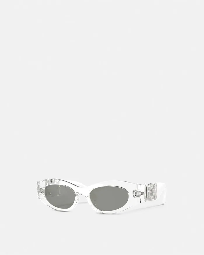 Sunglasses Women Versace Medusa Biggie CatEye Sunglasses Transparent