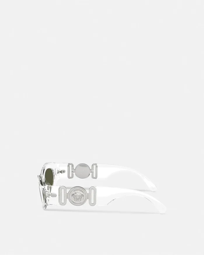 Sunglasses Women Versace Medusa Biggie CatEye Sunglasses Transparent