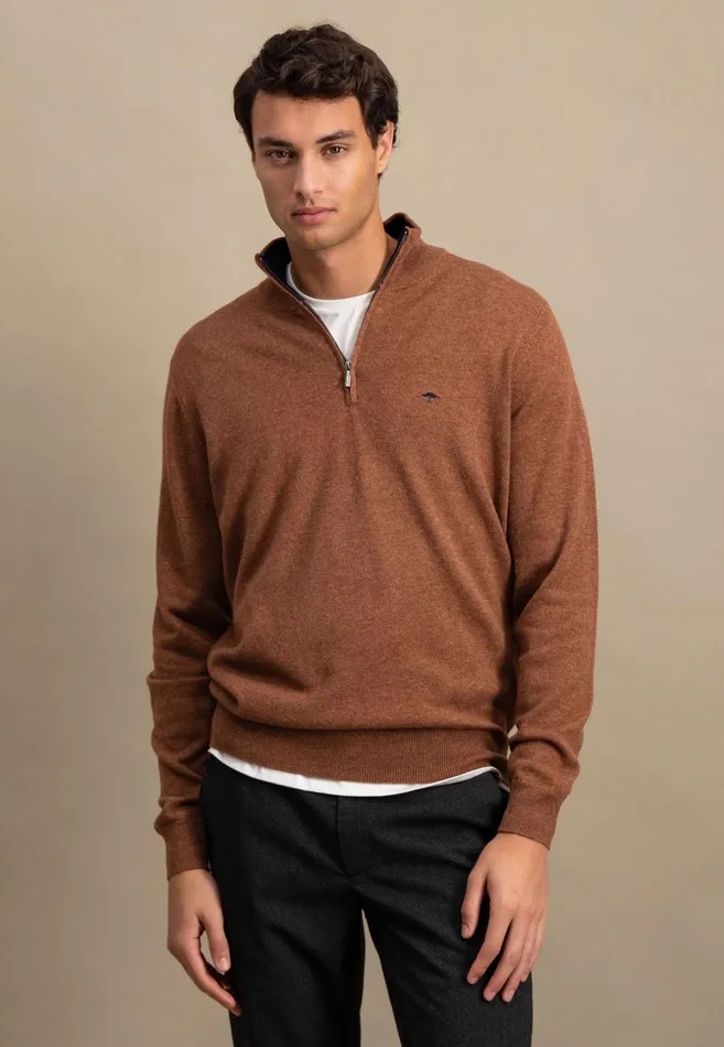 Sweater Men FYNCHHATTON Merinocashmere Sweater With A Troyer Collar Hazelnavylight Khakirustcloud Bluedark Emeraldsteel Sweater Men FYNCHHATTON Merinocashmere Sweater With A Troyer Collar Hazelnavylight Khakirustcloud Bluedark Emeraldsteel