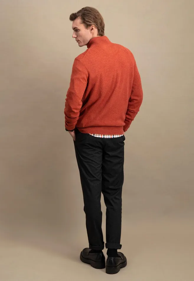 Sweater Men FYNCHHATTON Merinocashmere Sweater With A Troyer Collar Hazelnavylight Khakirustcloud Bluedark Emeraldsteel