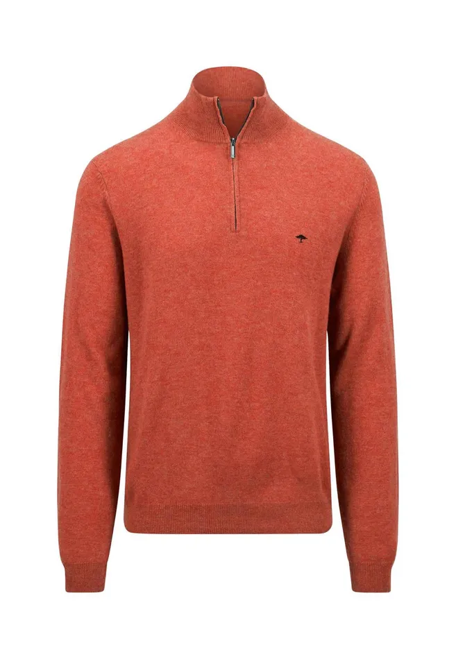 Sweater Men FYNCHHATTON Merinocashmere Sweater With A Troyer Collar Hazelnavylight Khakirustcloud Bluedark Emeraldsteel