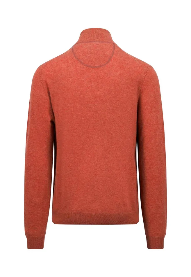 Sweater Men FYNCHHATTON Merinocashmere Sweater With A Troyer Collar Hazelnavylight Khakirustcloud Bluedark Emeraldsteel