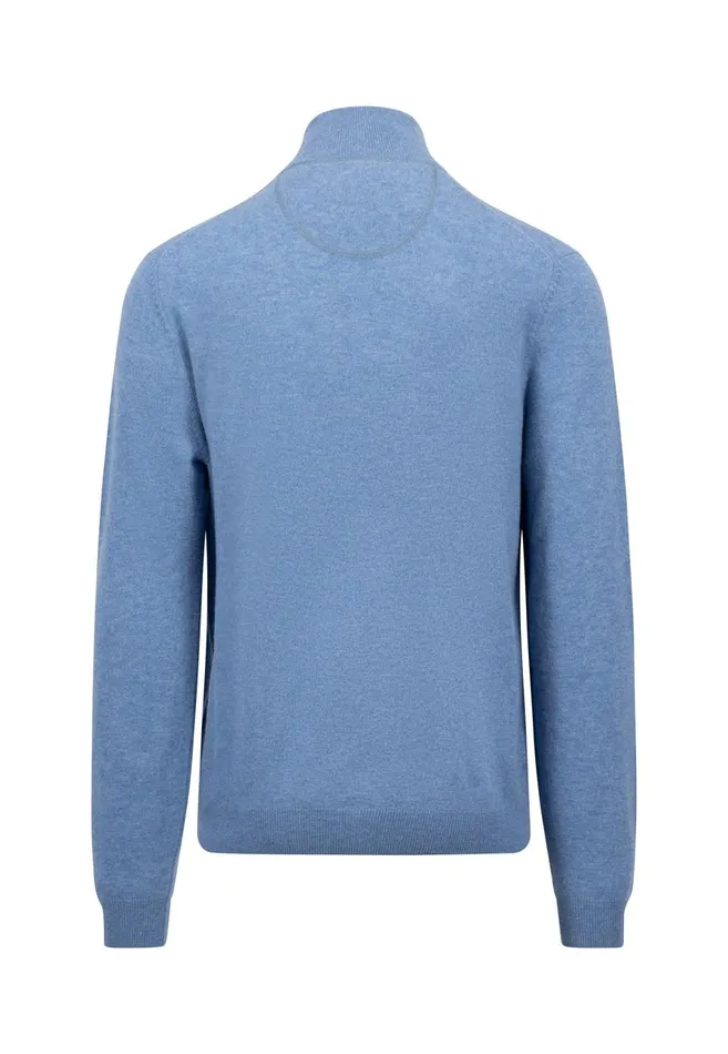 Sweater Men FYNCHHATTON Merinocashmere Sweater With A Troyer Collar Hazelnavylight Khakirustcloud Bluedark Emeraldsteel