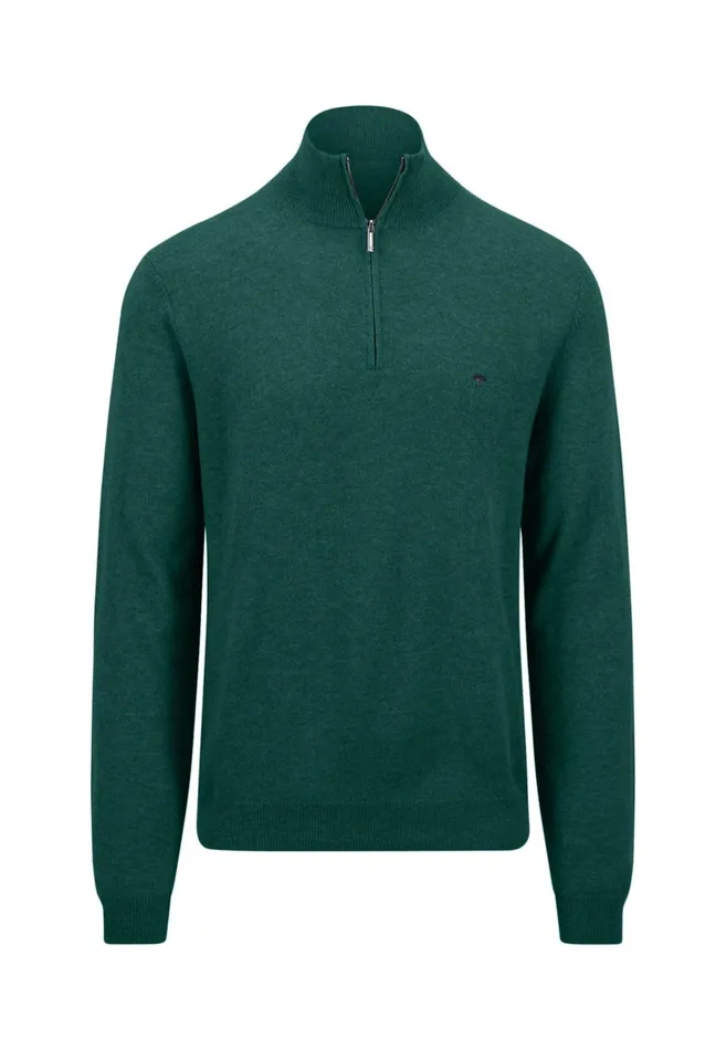 Sweater Men FYNCHHATTON Merinocashmere Sweater With A Troyer Collar Hazelnavylight Khakirustcloud Bluedark Emeraldsteel