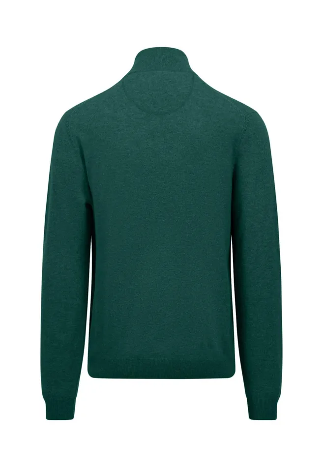 Sweater Men FYNCHHATTON Merinocashmere Sweater With A Troyer Collar Hazelnavylight Khakirustcloud Bluedark Emeraldsteel