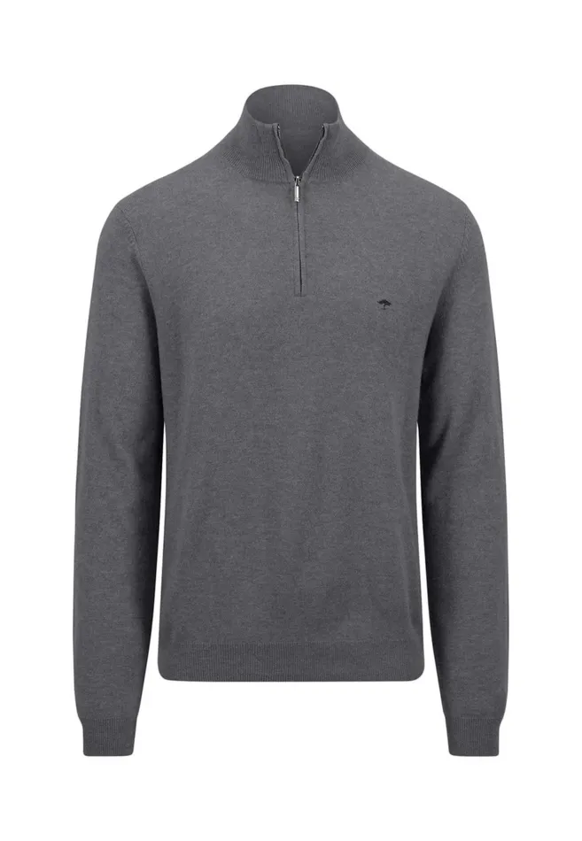 Sweater Men FYNCHHATTON Merinocashmere Sweater With A Troyer Collar Hazelnavylight Khakirustcloud Bluedark Emeraldsteel