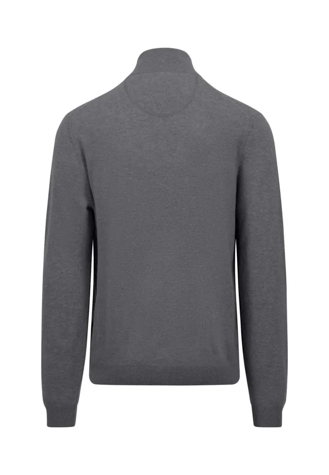 Sweater Men FYNCHHATTON Merinocashmere Sweater With A Troyer Collar Hazelnavylight Khakirustcloud Bluedark Emeraldsteel