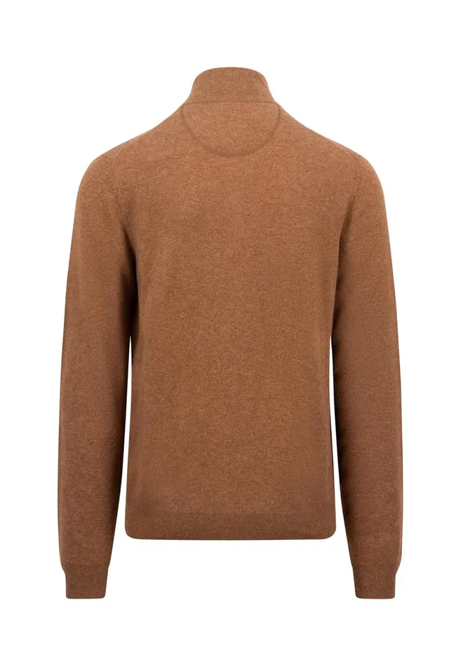 Sweater Men FYNCHHATTON Merinocashmere Sweater With A Troyer Collar Hazelnavylight Khakirustcloud Bluedark Emeraldsteel
